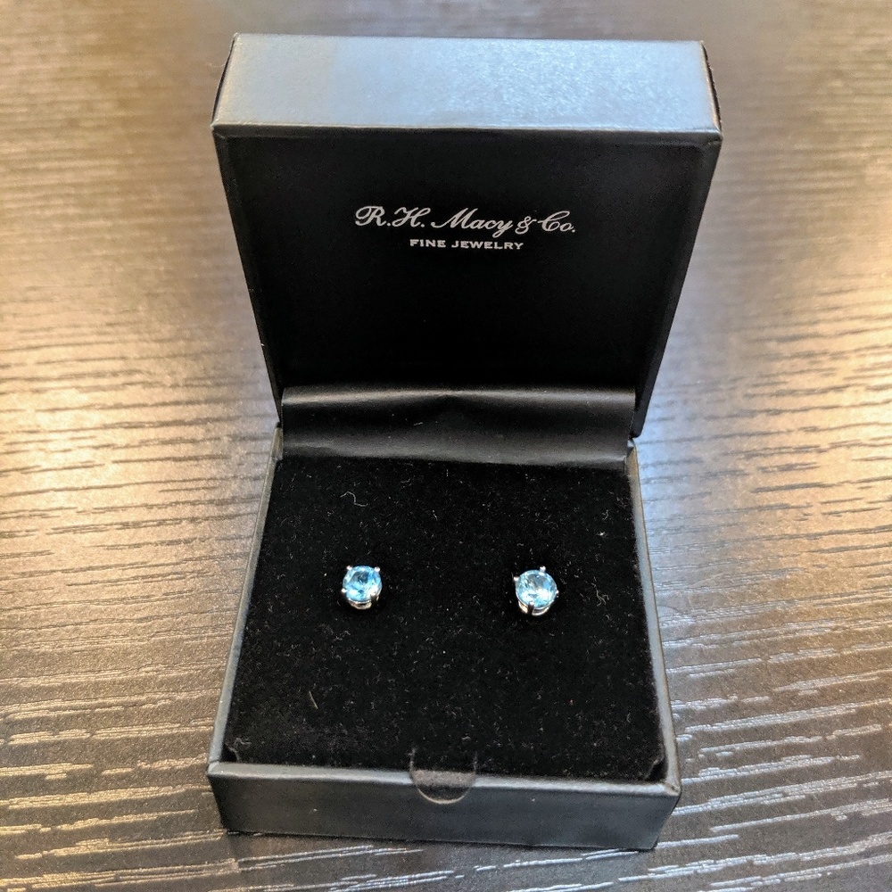 Blue Topaz Studs - Worn Once